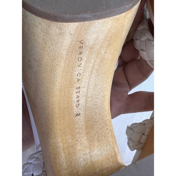 Veronica Beard white Gael  Braided Ankle-Strap Platform Sandals size 9 - Picture 8 of 10